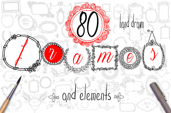 Hand Drawn Frames And Elements