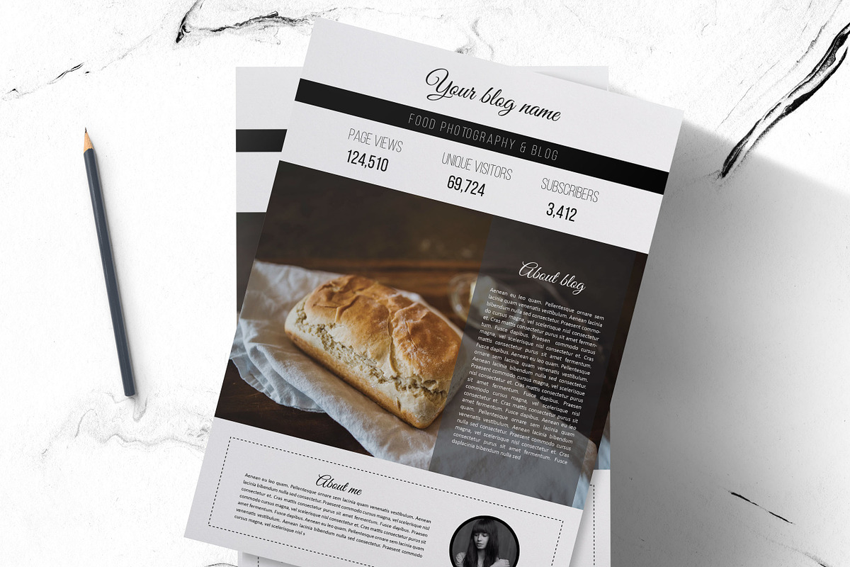 2 page media kit (food blog), a Stationery Template by Chic templates (Photo 8 of 10)