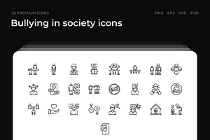 Bullying in society icons, an Outline Icon by Wencory