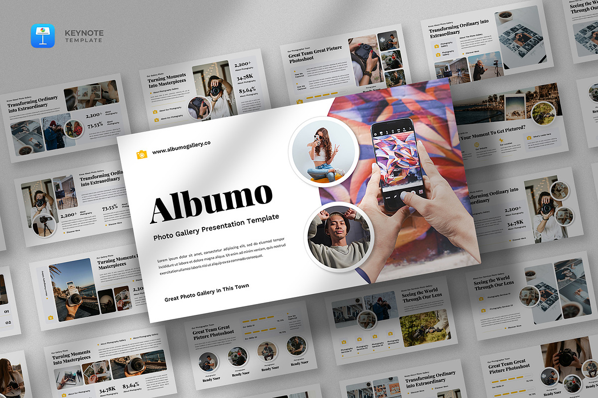 Photography Gallery Keynote Template, a Presentation Template by fluffstudio (Photo 1 of 4)