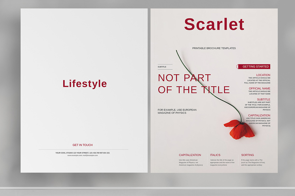 Scarlet Red Magazine Template, a Magazine Template by Boris Cupac (Photo 2 of 7)