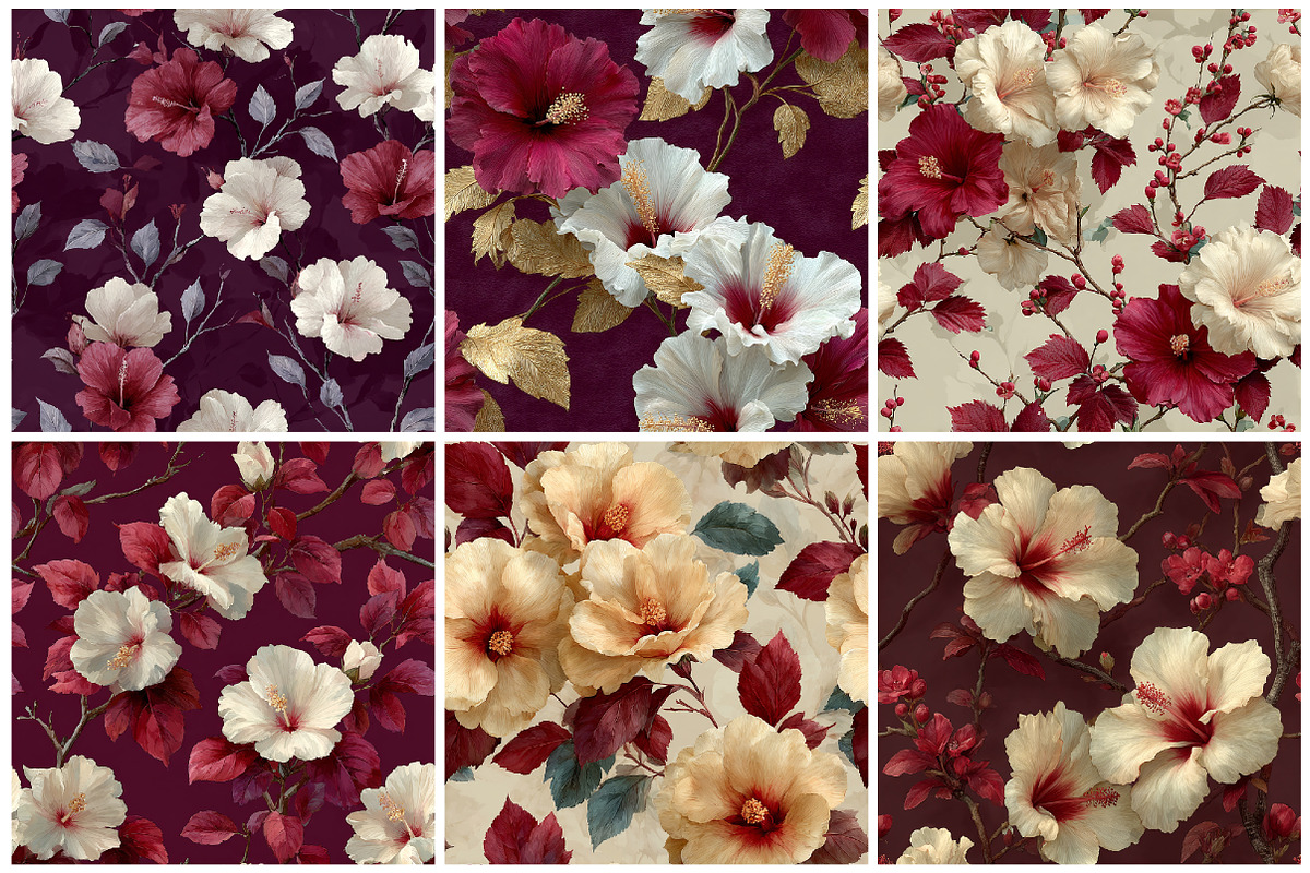 White Hibiscus Digital Paper, a Texture Graphic by CitraGraphics (Photo 3 of 7)