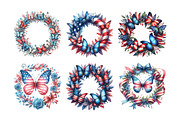 4th of July Butterfly Wreath Bundle, an Illustration by Daily.Designs (Thumbnail 5 of 5)