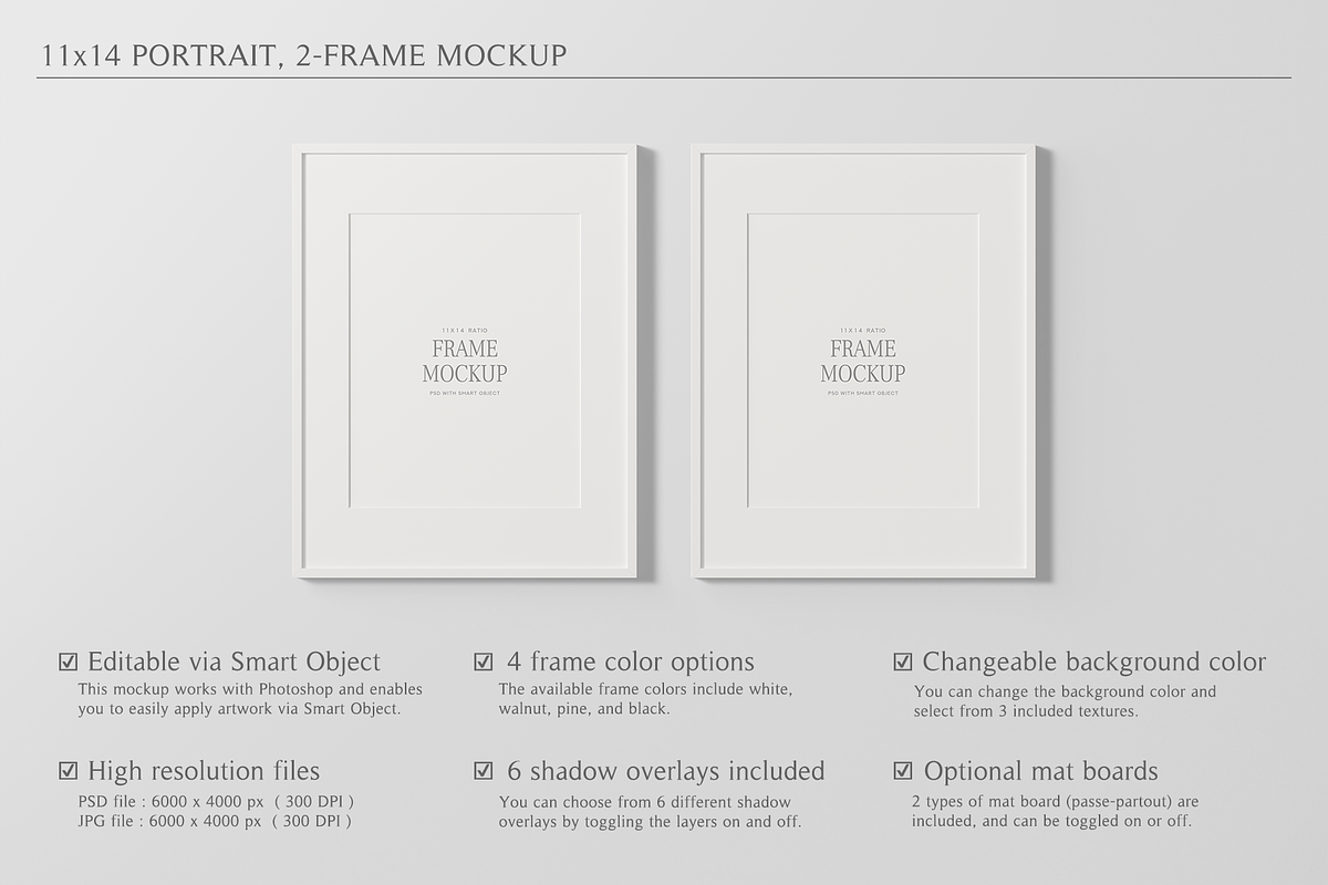 11x14 Portrait, 2 Frame Mockup, a Household Mockup by Lelu Art Design (Photo 6 of 11)