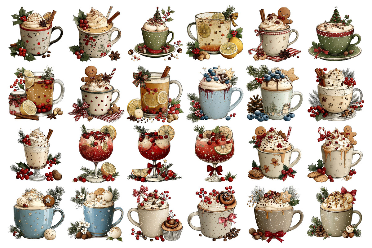 Christmas Hot Drinks Clipart, a Food Illustration by Nicolle's Colorful Art (Photo 4 of 5)