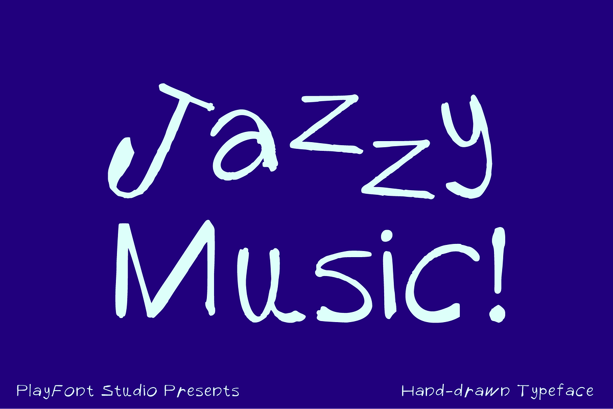 Jazz - A Musical Hand-drawn Typeface, a Handwritten Font by PlayFont Studio (Photo 4 of 4)