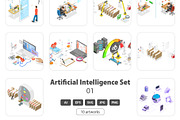 Artificial Intelligence Set 01, a Technology Illustration by AndriiStore (Thumbnail 1 of 11)
