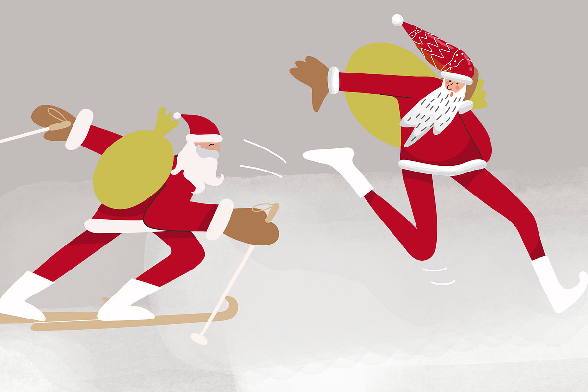 Sports Santas clipart, a Sport Illustration by NataLyaroArt (Photo 5 of 5)