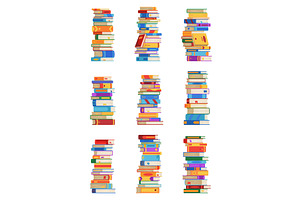 High book stacks or pile icon, an Education Illustration by Things for designers