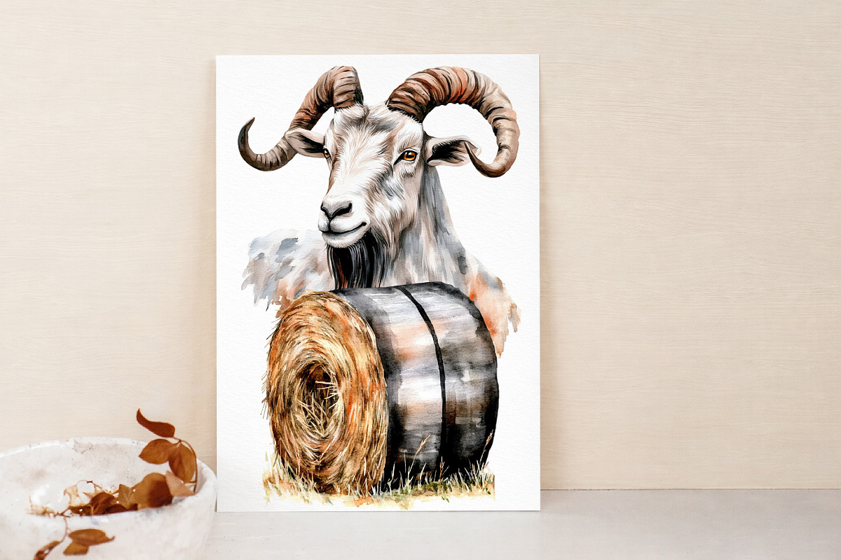 Watercolor Farm Animals Clipart, an Illustration by Libby Wishes (Photo 2 of 7)