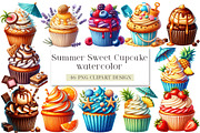 Summer Sweet Cupcake Sublimation, a Seasonal Illustration by DreamArtGraphic (Thumbnail 1 of 4)