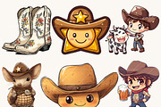 Retro Western Wild West Clipart, a Person Illustration by Design Scotch (Thumbnail 6 of 8)