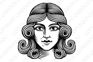 Woman Medieval Style Head Face