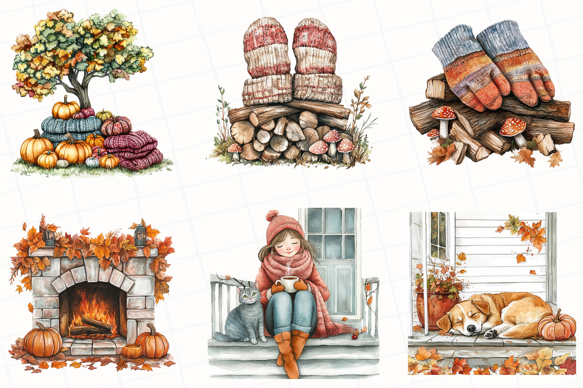 Autumn Aesthetic Elements Clipart, an Illustration by OK Design (Photo 3 of 5)