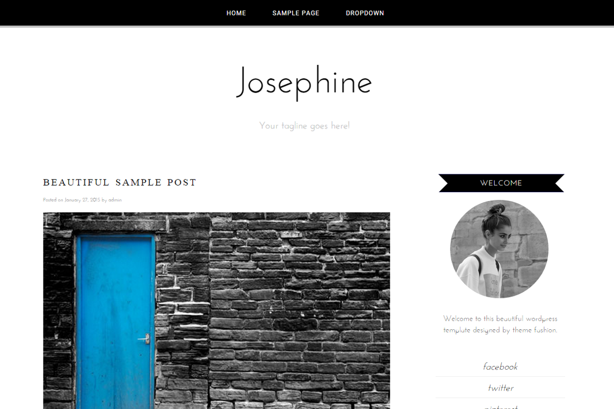 Wordpress Theme - Josephine, a WordPress Template by Theme Fashion (Photo 1 of 2)