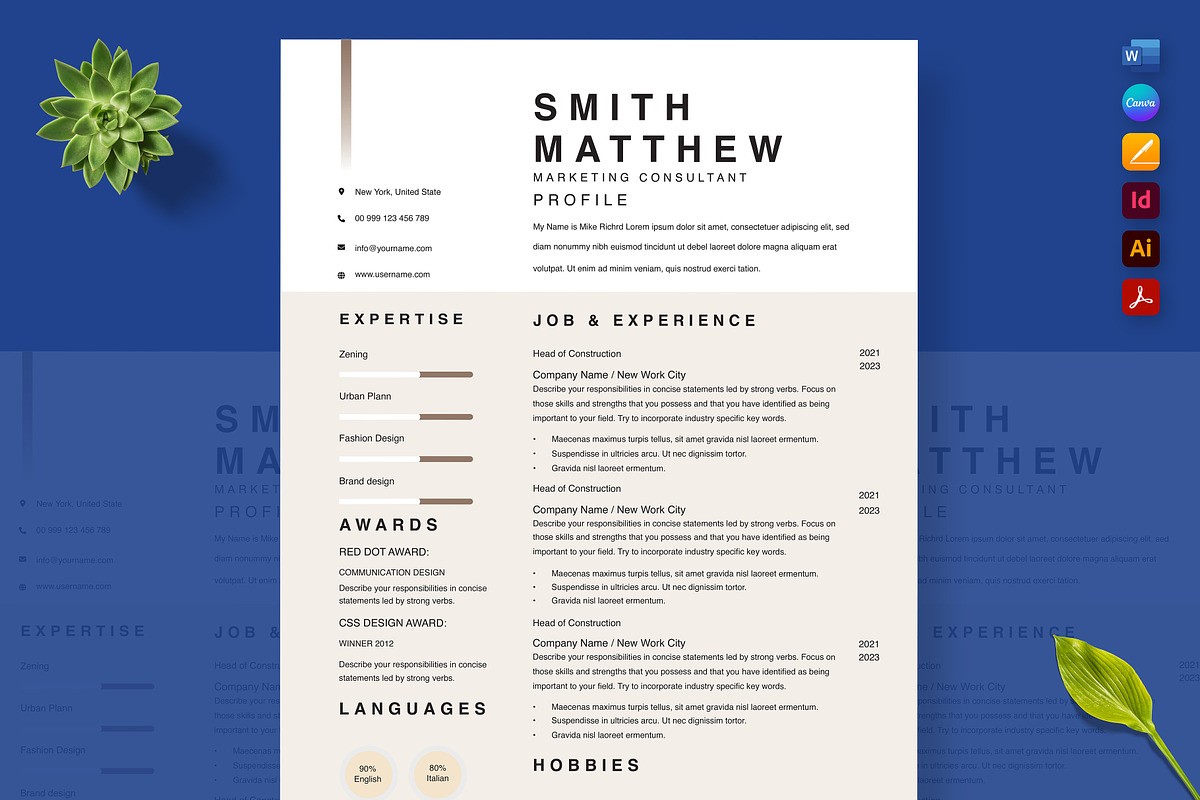 USA Job Market Resume Template, a Resume Template by Nur Designer (Photo 3 of 4)