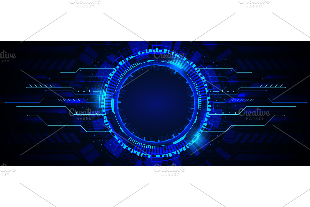 Tech blue cyber futuristic, a Technology Illustration by skripnikbb