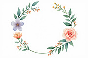 Elegant Watercolor Floral Wreaths, an Illustration by Creativeshirt (Thumbnail 4 of 11)