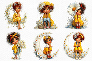 Whimsical Daisy Girl Clipart, a Seasonal Illustration by Craft Nest (Thumbnail 4 of 6)
