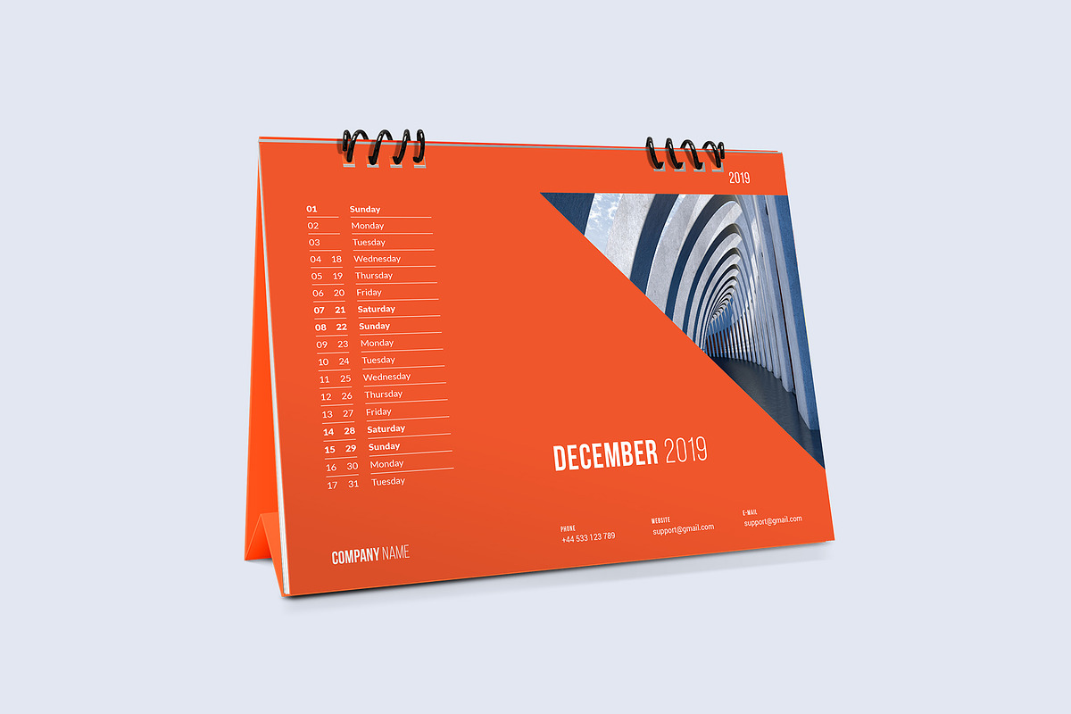 Desk Calendar for 2019, a Stationery Template by Vepix (Photo 11 of 11)