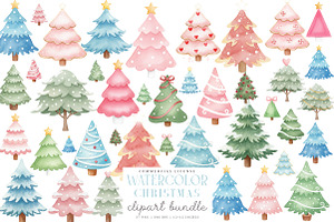 Watercolor Christmas Gift Clipart, an Illustration by SinaCreation