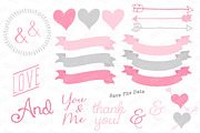 Pink & Grey Floral Heart Clipart, an Illustration by Amanda Ilkov (Thumbnail 4 of 4)