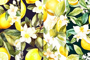 Watercolor Lemon Digital Papers, a Pattern Graphic by BonaDesigns (Thumbnail 2 of 5)