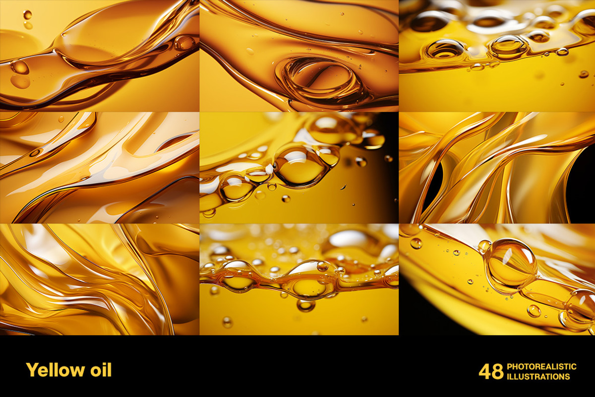 Yellow oil. 48 images, a Healthcare Illustration by Handmadefont (Photo 4 of 12)