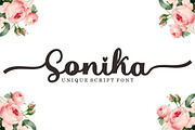 Sonika Script, a Script Font by Bosstype Studio (Thumbnail 1 of 8)