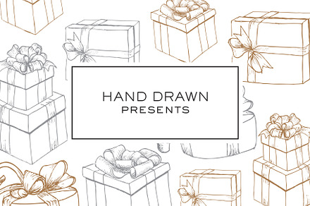 Hand Drawn Christmas Wrapped Present