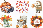 Watercolor Hello Autumn Clipart, an Illustration by CraftArtStudio (Thumbnail 2 of 6)