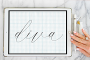 Procreate Calligraphy Brush: Diva, a Brush Add-On by INKMETHIS (Thumbnail 1 of 3)