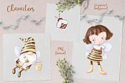 Bees & sunflowers Digital clipart., an Illustration by Yuliya Art (Thumbnail 4 of 8)