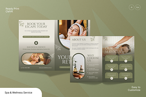 Spa Wellness Service Bifold Brochure, a Brochure Template by Annora Studio