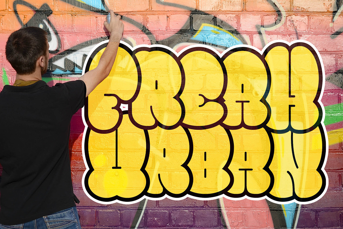 Bomber Throw Graffiti Font, a Font by Blankids Studio (Photo 3 of 6)