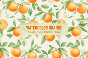 WATERCOLOR ORANGE Seamless Pattern, a Pattern Graphic by AYAKA Studio Co. (Thumbnail 1 of 8)