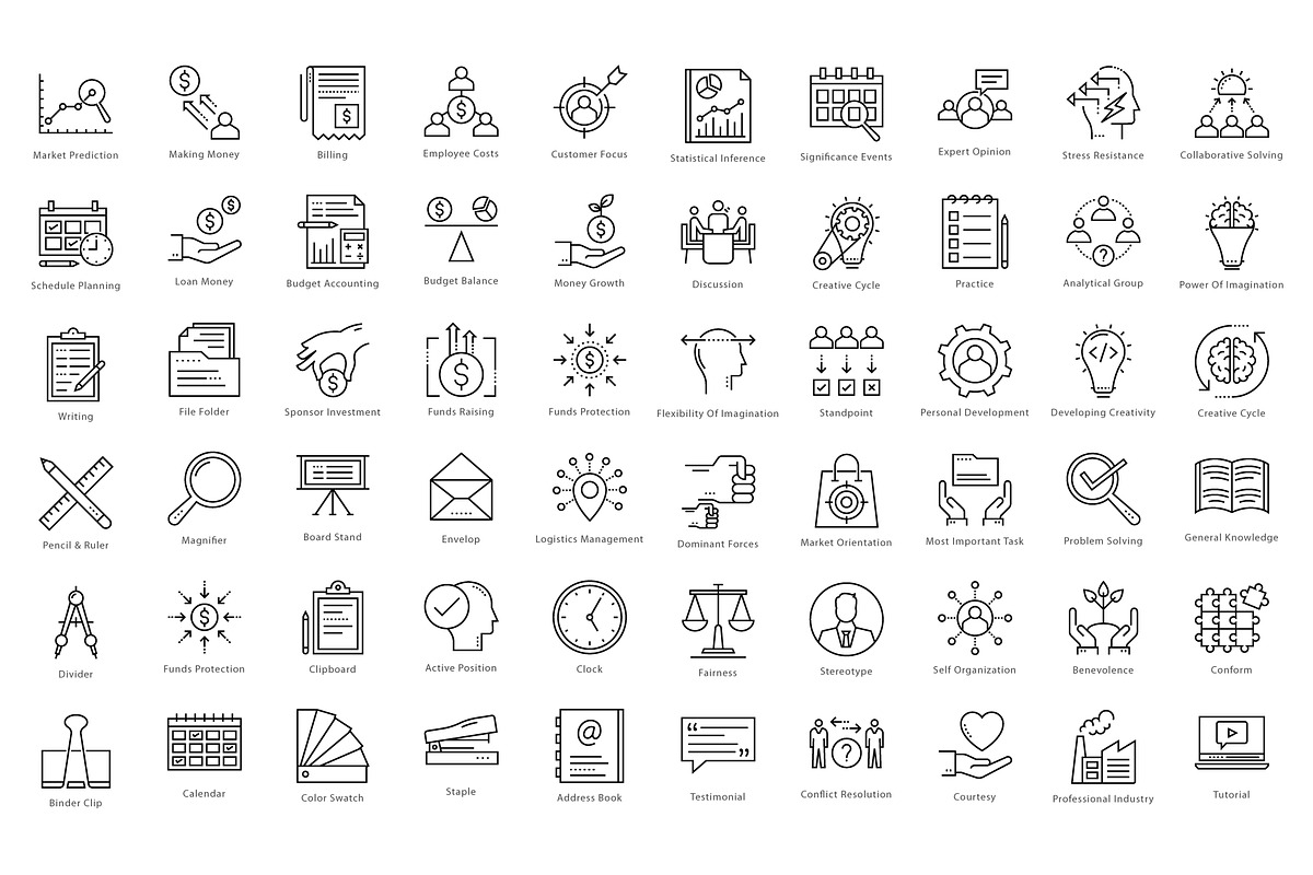 1270 Business Line Icons, an Outline Icon by Creative Stall (Photo 8 of 22)