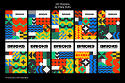 BRICKS-Geometric Pattern Collection, a Pattern Graphic by Katedsgn (Thumbnail 12 of 12)