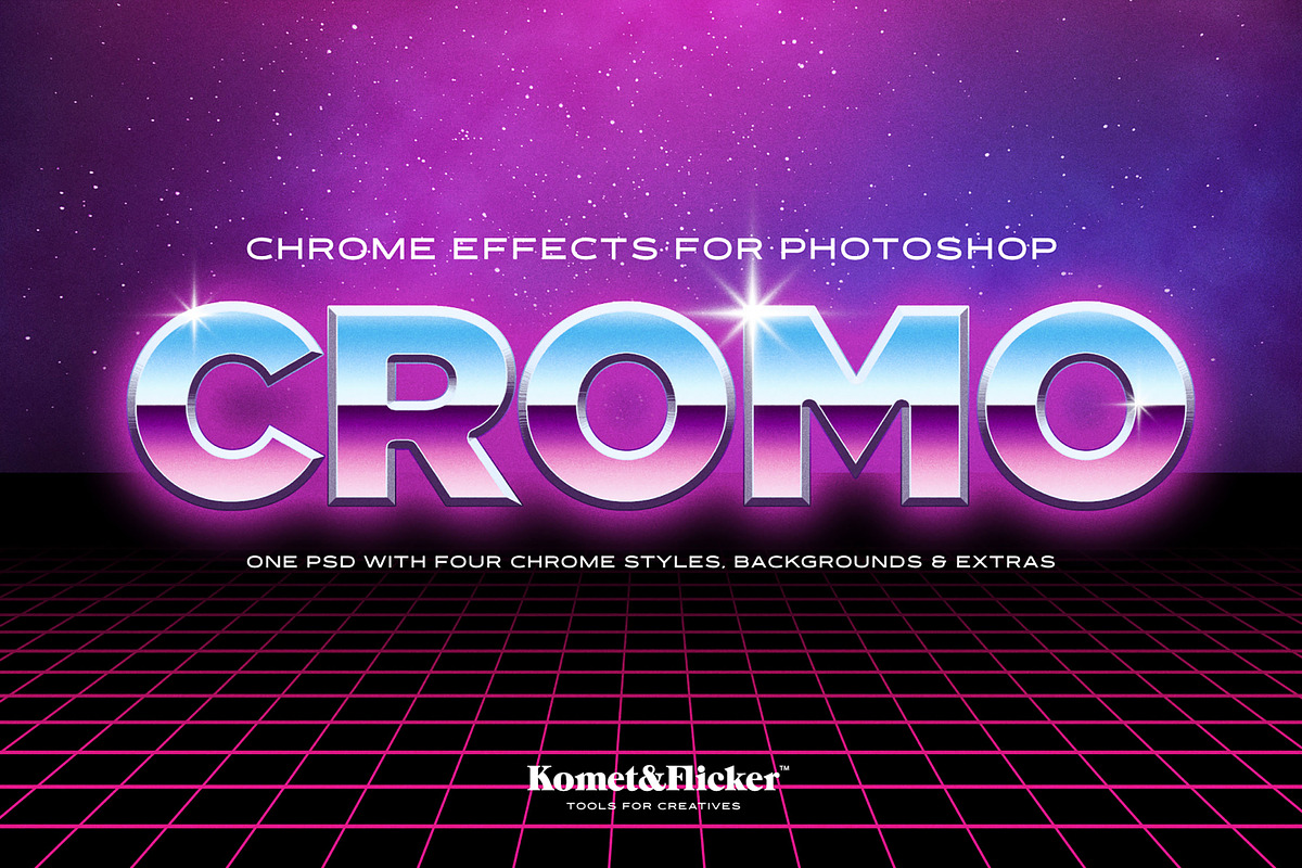 CROMO - Chrome Effects for Photoshop, a Layer Style Add-On by Komet & Flicker (Photo 1 of 12)