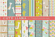 Cute llama paper, a Pattern Graphic by Poppymoondesign (Thumbnail 1 of 5)