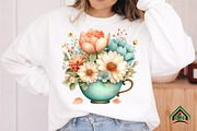 Mother’s Day Floral Teacup Clipart, an Illustration by Craft Nest (Thumbnail 9 of 12)