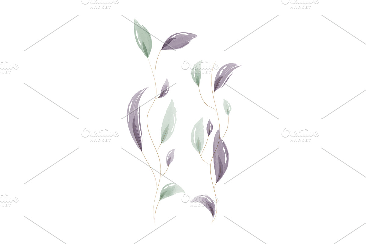 Delicate green and purple watercolor, a Texture Illustration by okskukuruza