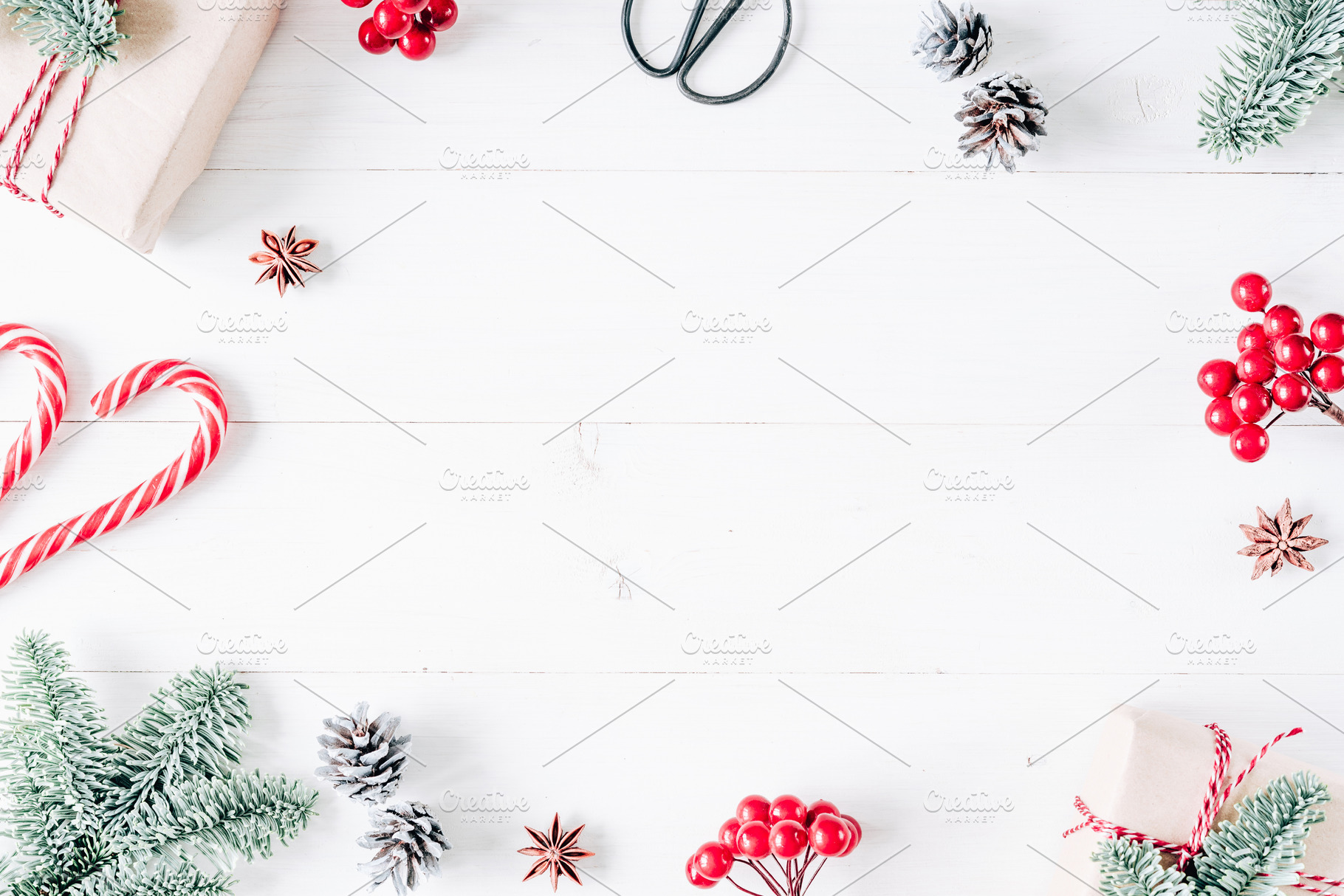 Christmas composition stock photo containing winter and holiday, a Holiday Photo by Kate Roubin