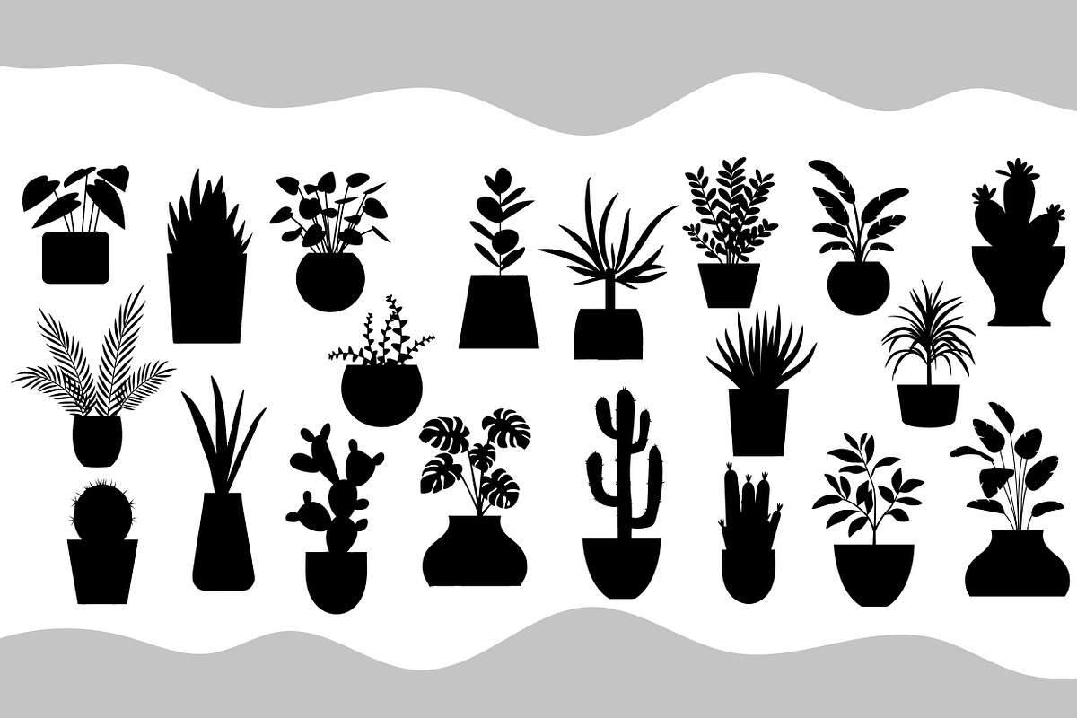 Houseplant Silhouettes Vector Bundle, an Object Illustration by Smix Ryo (Photo 2 of 3)