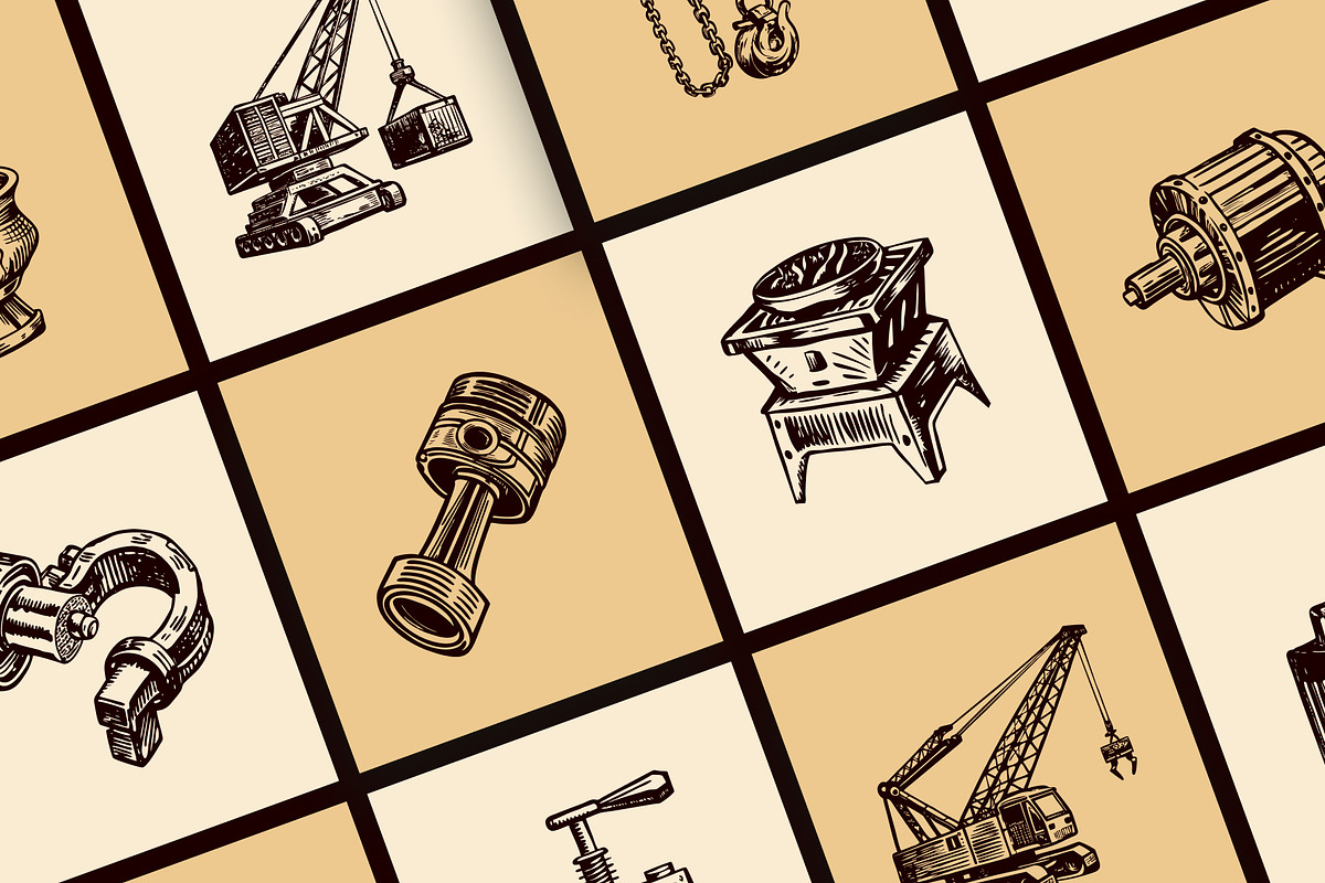 Vintage Industry Illustration Set, an Object Illustration by Prosymbols (Photo 5 of 10)