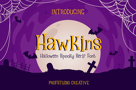 Hawkins - Halloween Spooky Font, a Serif Font by PROF STUDIO