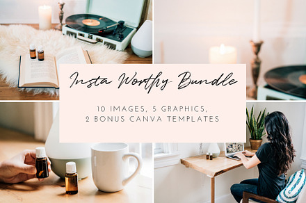 Oiling styled stock photo bundle | 7 featuring social media, instagram