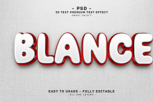 Editable 3D Text Effect Blancé, a Layer Style Add-On by Md Jahidul99