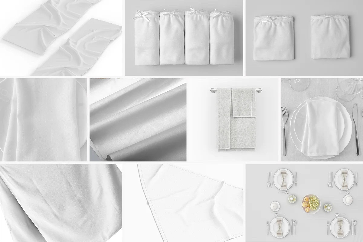 BUNDLE Mock Ups fabric textile, an Advertising Mockup by AnastasiyaOleynik (Photo 9 of 11)