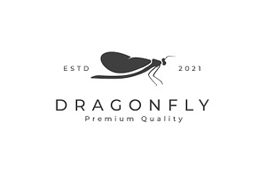 Dragonfly Silhouette Logo Design